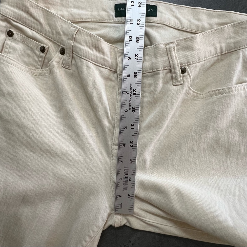 Lauren Ralph Lauren Off White Modern Straight Denim Pants Women’s Size 10 Petite - Picture 8 of 10